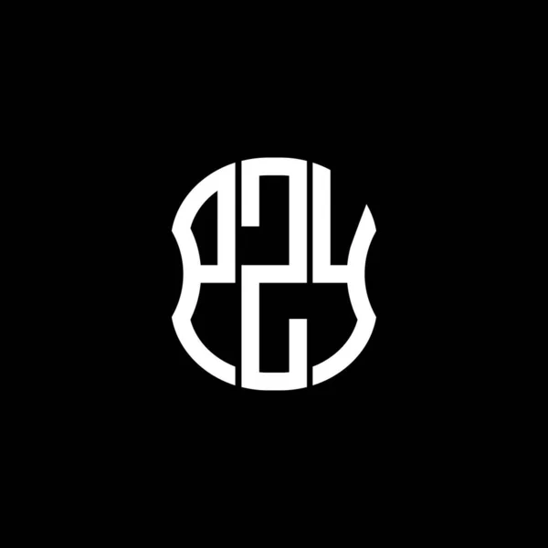 Pzy Carta Logotipo Design Criativo Abstrato Pzy Design Único — Vetor de Stock