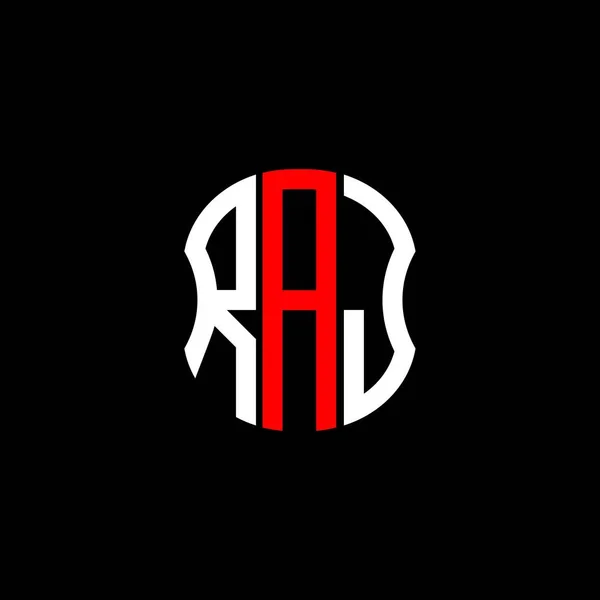 Raj Lettre Logo Abstrait Design Créatif Raj Design Unique — Image vectorielle