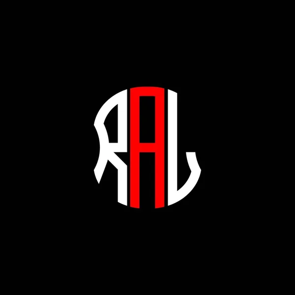 Logo Lettera Ral Disegno Creativo Astratto Ral Design Unico — Vettoriale Stock