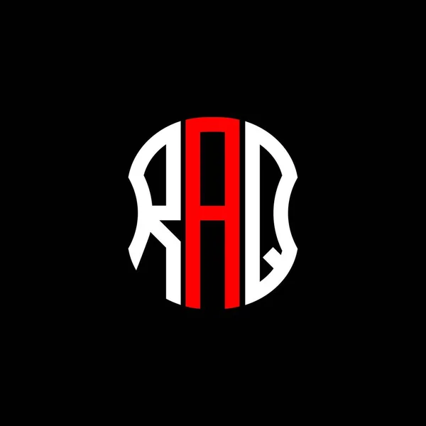 Logo Lettera Raq Disegno Creativo Astratto Raq Design Unico — Vettoriale Stock
