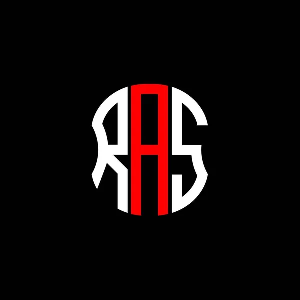 Logo Lettera Ras Disegno Creativo Astratto Ras Design Unico — Vettoriale Stock