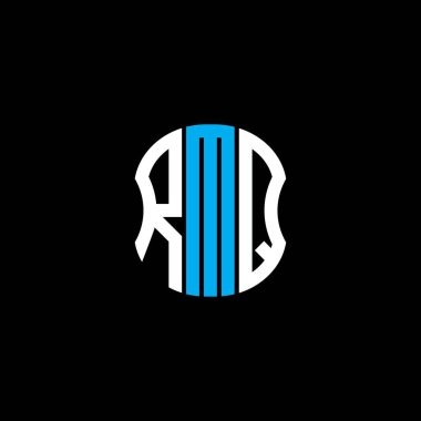 WebRMQ harfi logosu soyut yaratıcı tasarım. RMQ benzersiz tasarım