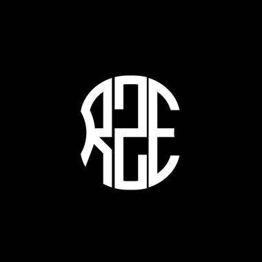 RZE harfi logosu soyut yaratıcı tasarım. RZE benzersiz tasarım
