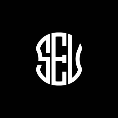 SEU mektup logosu soyut yaratıcı tasarım. SEU eşsiz tasarımı