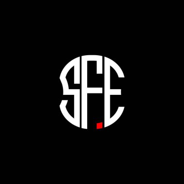 SFE harfi logosu soyut yaratıcı tasarım. SFE benzersiz tasarım