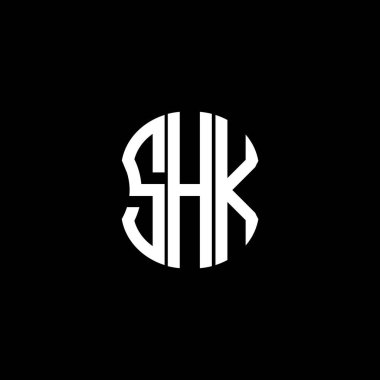 SHK harf logosu soyut yaratıcı tasarım. SHK eşsiz tasarımı
