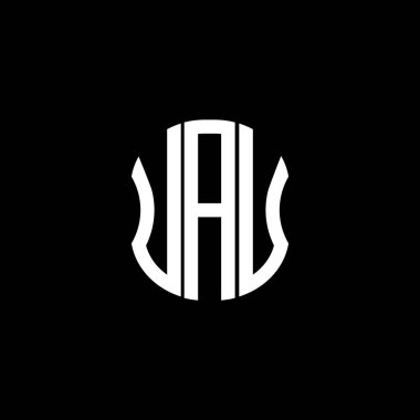 UAU harf logosu soyut yaratıcı tasarım. UAU benzersiz tasarım