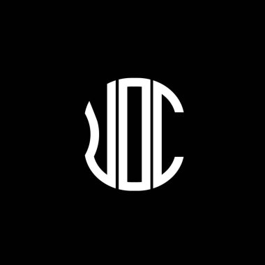 UDC harf logosu soyut yaratıcı tasarım. UDC benzersiz tasarımı