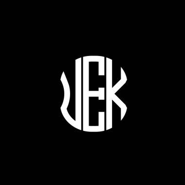 UEK harfi logosu soyut yaratıcı tasarım. UEK benzersiz tasarımı