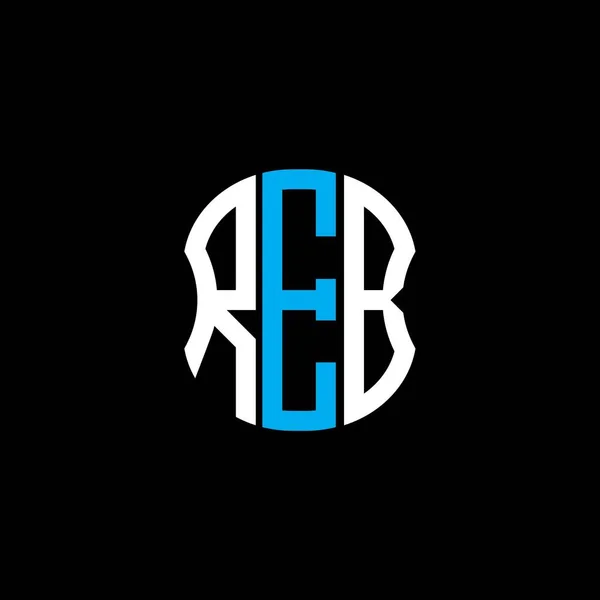 Логотип Письма Рэб Креативный Дизайн Reb Уникальный Дизайн — стоковый вектор