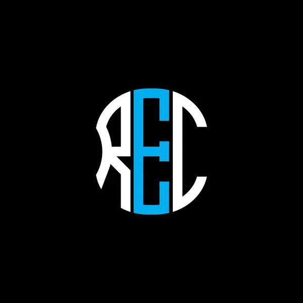 Logo Lettre Rec Design Créatif Abstrait Conception Unique Rec — Image vectorielle