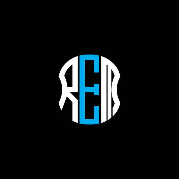 Логотип Креативный Дизайн Буквы Rem Rem Уникальный Дизайн — стоковый вектор