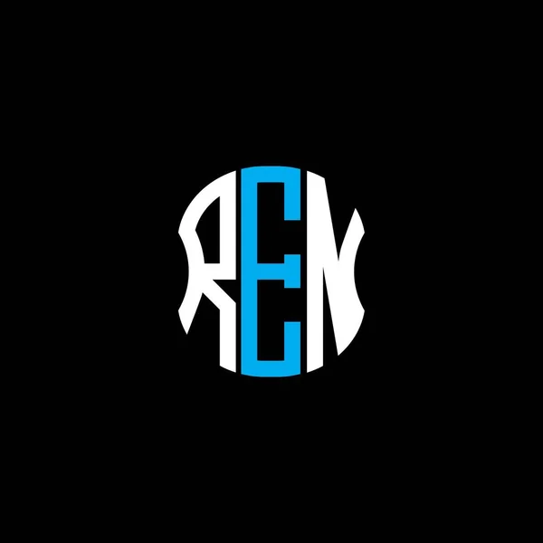 Λογότυπο Ren Επιστολή Αφηρημένο Δημιουργικό Σχεδιασμό Ren Μοναδικός Σχεδιασμός — Διανυσματικό Αρχείο