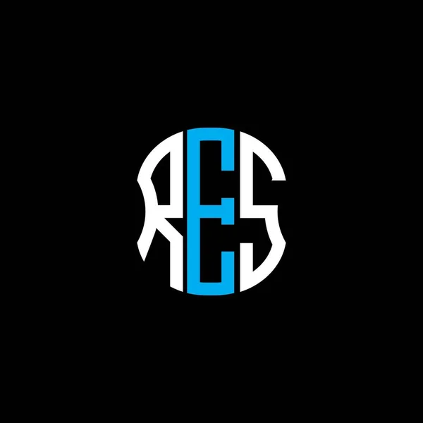 Res Buchstabe Logo Abstrakte Kreative Gestaltung Einzigartiges Design — Stockvektor
