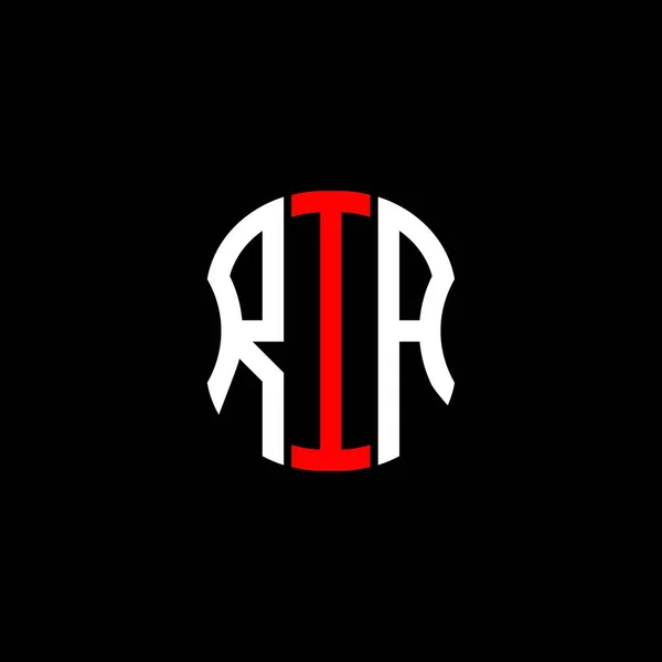 Logo Lettera Ria Disegno Creativo Astratto Ria Design Unico — Vettoriale Stock