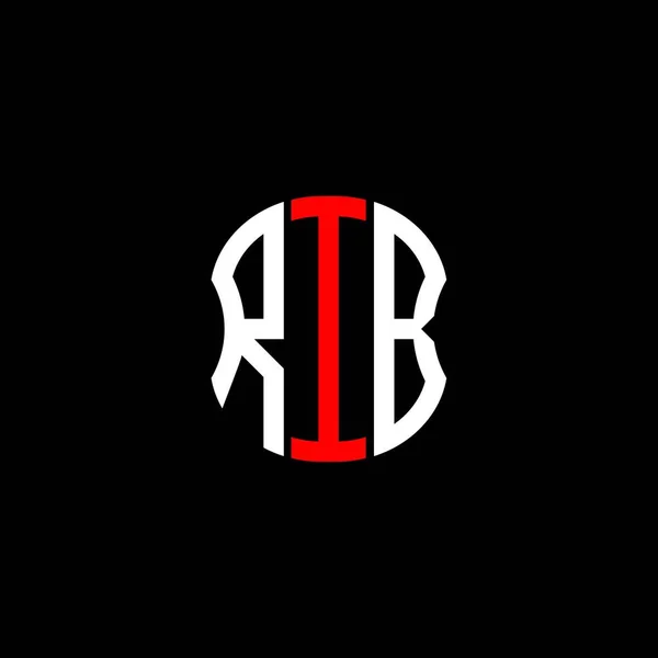 Logo Lettera Rib Disegno Creativo Astratto Rib Design Unico — Vettoriale Stock