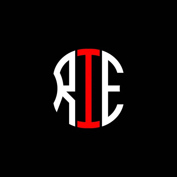 Rie Lettera Logo Disegno Creativo Astratto Rie Design Unico — Vettoriale Stock