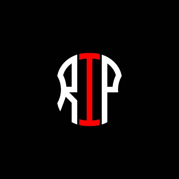 Rip Lettera Logo Disegno Creativo Astratto Rip Design Unico — Vettoriale Stock