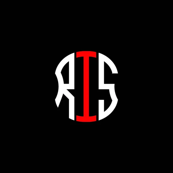 Ris Lettera Logo Disegno Creativo Astratto Ris Design Unico — Vettoriale Stock