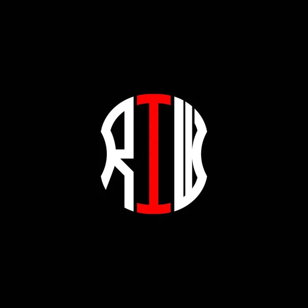 Riw Lettera Logo Disegno Creativo Astratto Riw Design Unico — Vettoriale Stock