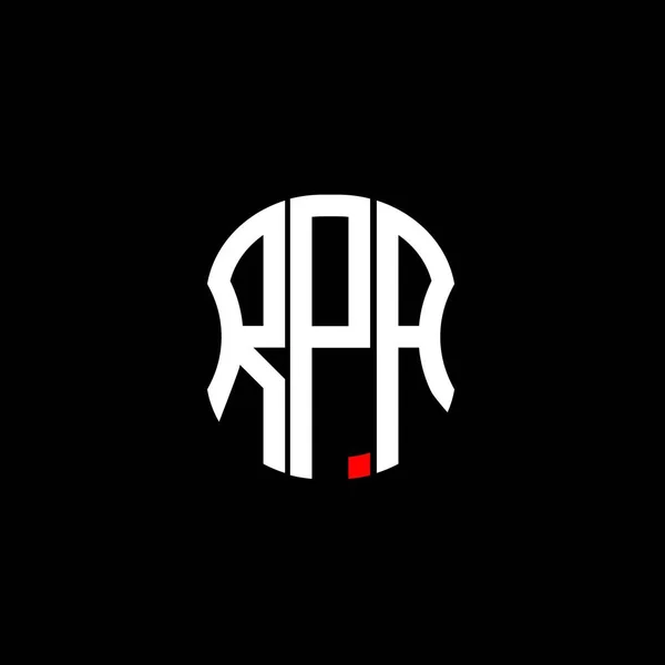 Rpa Harfi Logosu Soyut Yaratıcı Tasarım Rpa Benzersiz Tasarım — Stok Vektör