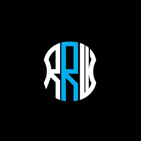 Rrw Carta Logotipo Design Criativo Abstrato Rrw Design Único — Vetor de Stock