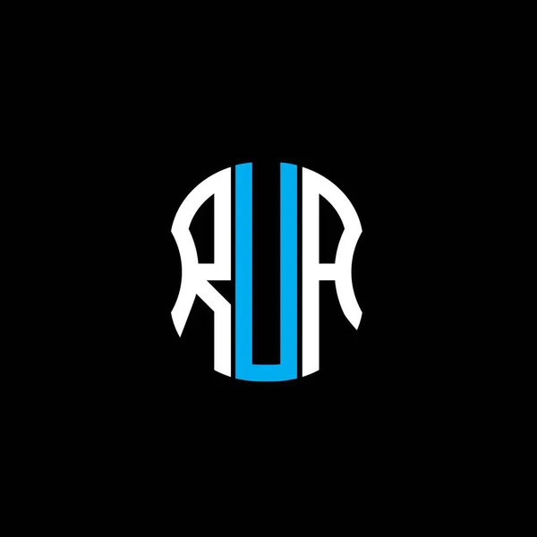 Rua Lettre Logo Abstrait Design Créatif Rua Design Unique — Image vectorielle