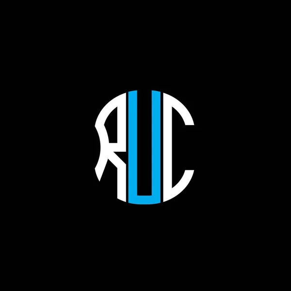 Ruc Carta Logotipo Design Criativo Abstrato Ruc Design Único — Vetor de Stock