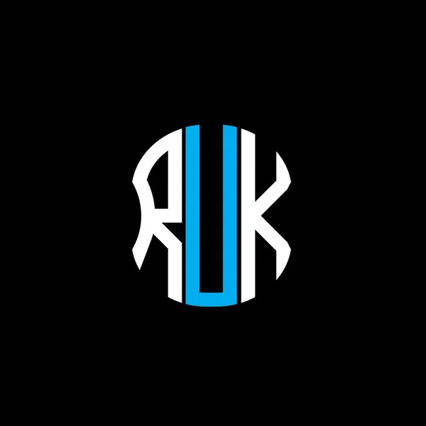 Ruk Letter Logo Abstract Creatief Design Ruk Uniek Ontwerp — Stockvector