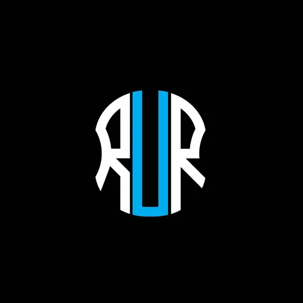 Rur Carta Logotipo Design Criativo Abstrato Rur Design Único — Vetor de Stock