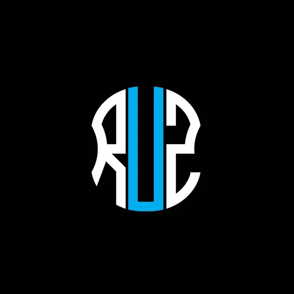 Ruz Lettre Logo Abstrait Design Créatif Ruz Design Unique — Image vectorielle