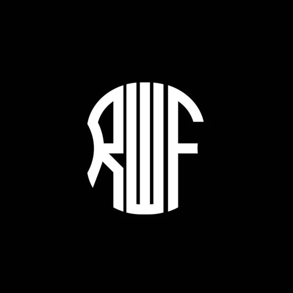 Logo Lettera Rwf Disegno Creativo Astratto Rwf Design Unico — Vettoriale Stock