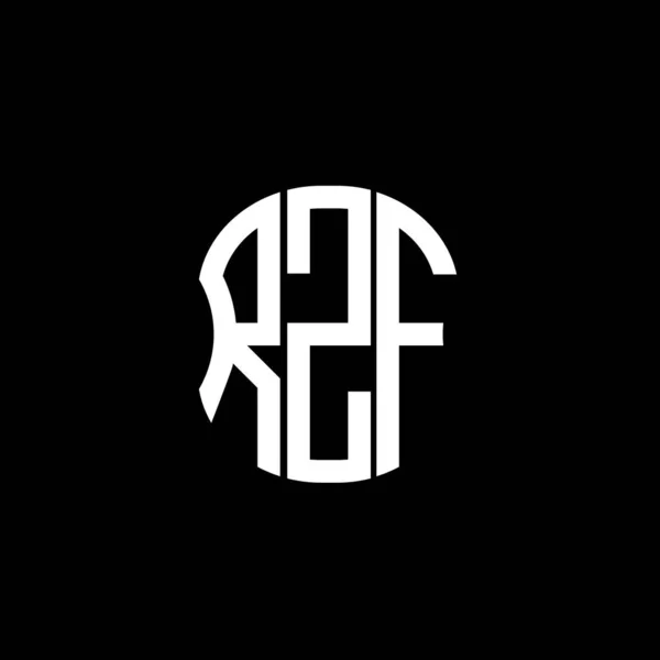 Logo Lettera Rzf Disegno Creativo Astratto Rzf Design Unico — Vettoriale Stock