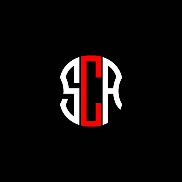 Sca Lettera Logo Disegno Creativo Astratto Sca Design Unico — Vettoriale Stock
