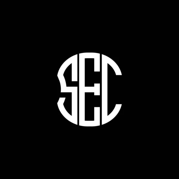 Sec Letter Logo Abstract Creative Design Sec Unique Design — Stock Vector