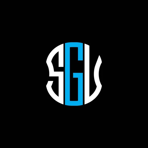 Sgu Harf Logosu Soyut Yaratıcı Tasarım Sgu Benzersiz Tasarım — Stok Vektör