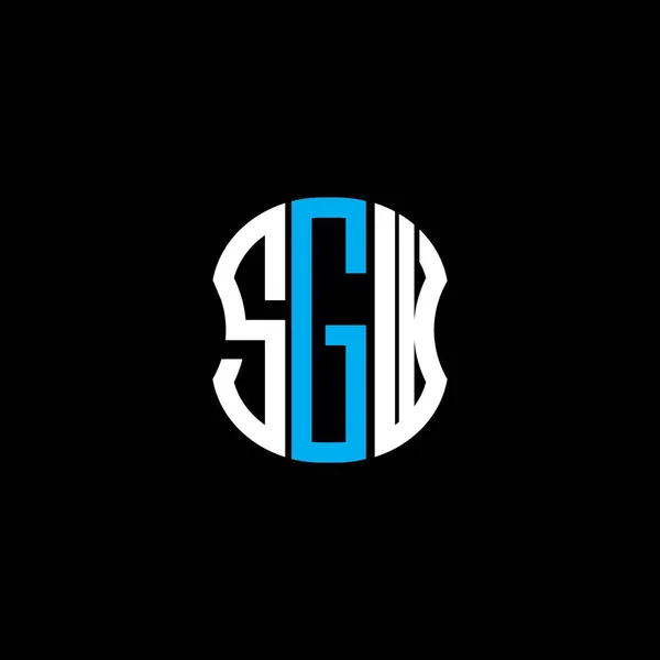 Sgw Harf Logosu Soyut Yaratıcı Tasarım Sgw Benzersiz Tasarım — Stok Vektör