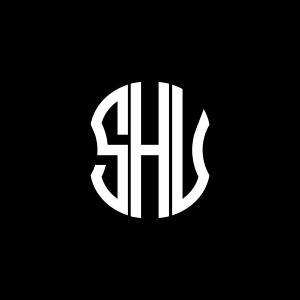 Shu Carta Logotipo Design Criativo Abstrato Shu Design Exclusivo — Vetor de Stock