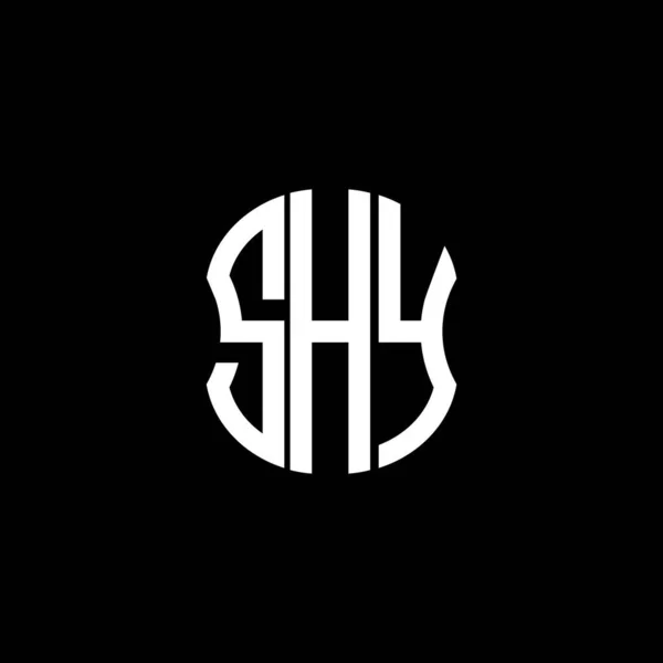 Shy Carta Logotipo Design Criativo Abstrato Shy Design Único — Vetor de Stock