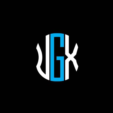 UGX harfi logosu soyut yaratıcı tasarım. UGX benzersiz tasarım