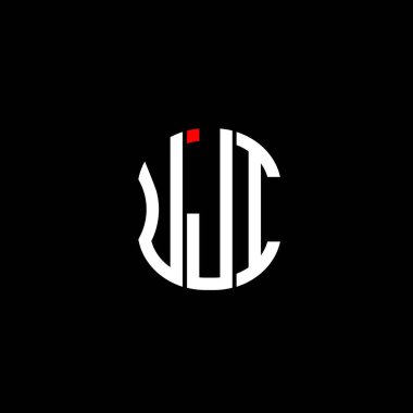UJI harfi logosu soyut yaratıcı tasarım. UJI benzersiz tasarım