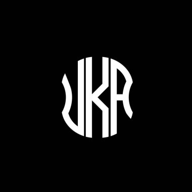 UKA harfi logosu soyut yaratıcı tasarım. UKA benzersiz tasarım