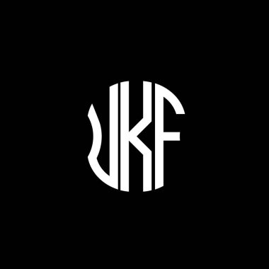 UKF harfi logosu soyut yaratıcı tasarım. UKF benzersiz tasarım