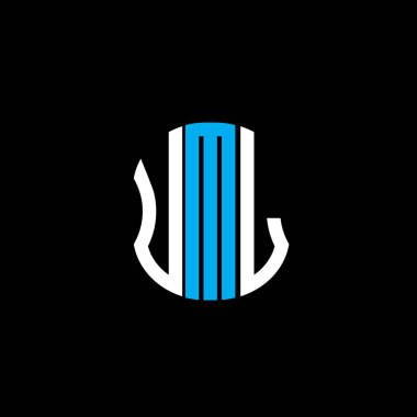 UML harf logosu soyut yaratıcı tasarım. UML benzersiz tasarım