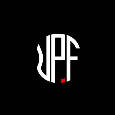 UPF harfi logosu soyut yaratıcı tasarım. UPF benzersiz tasarım