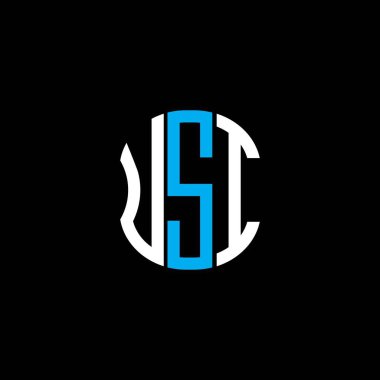 USI harf logosu soyut yaratıcı tasarım. USI benzersiz tasarım