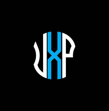 UXP harfi logosu soyut yaratıcı tasarım. UXP benzersiz tasarım