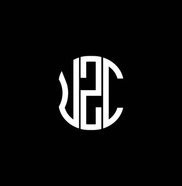 UZC harfi logosu soyut yaratıcı tasarım. UZC benzersiz tasarım