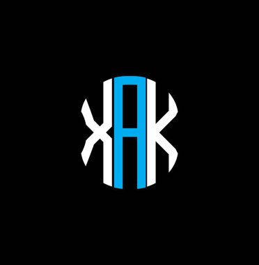 XAK harfli logo soyut yaratıcı tasarım. XAK benzersiz tasarım