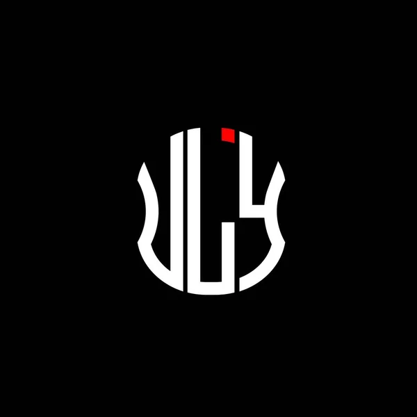 Uly Letra Logo Diseño Creativo Abstracto Uly Diseño Único — Vector de stock